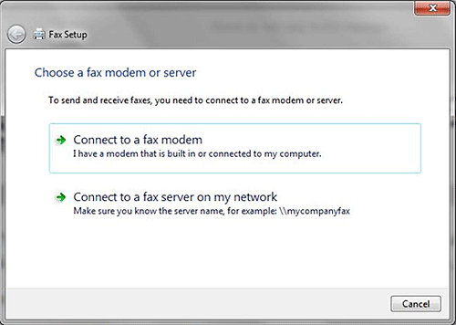 Windows Fax, Setup